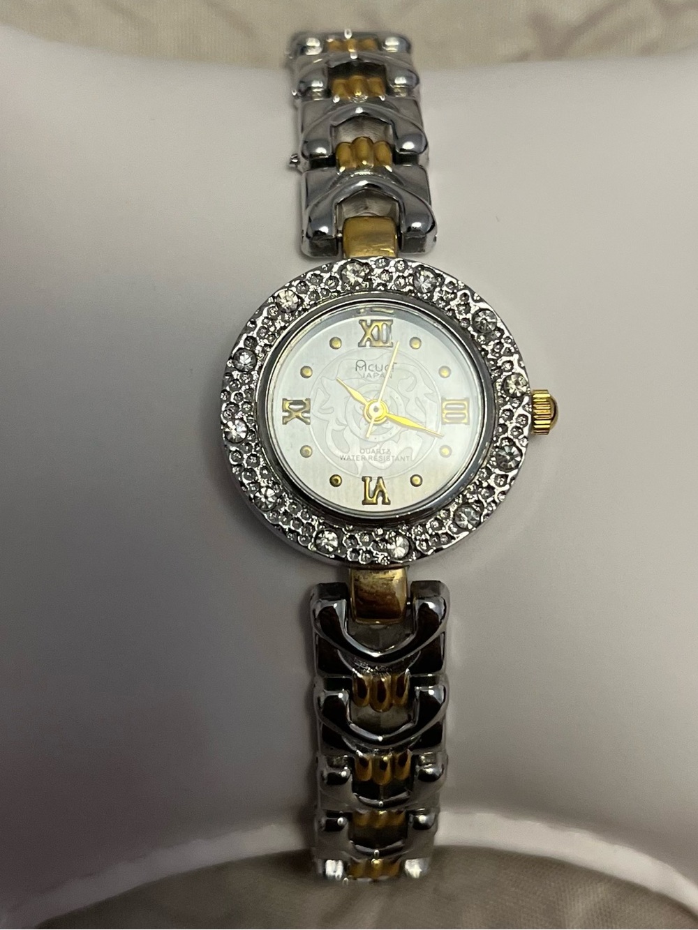 Two-Tone Crystal Accent Women's Watch — Gold & Silver